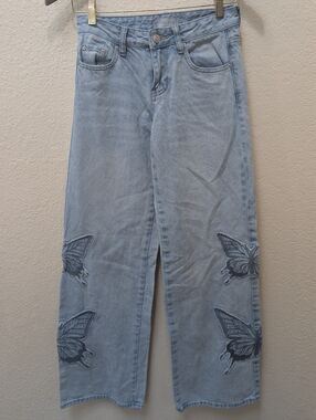  PacSun "Casey" Low Rise Baggy Jeans with Butterfly Applique.Size 23